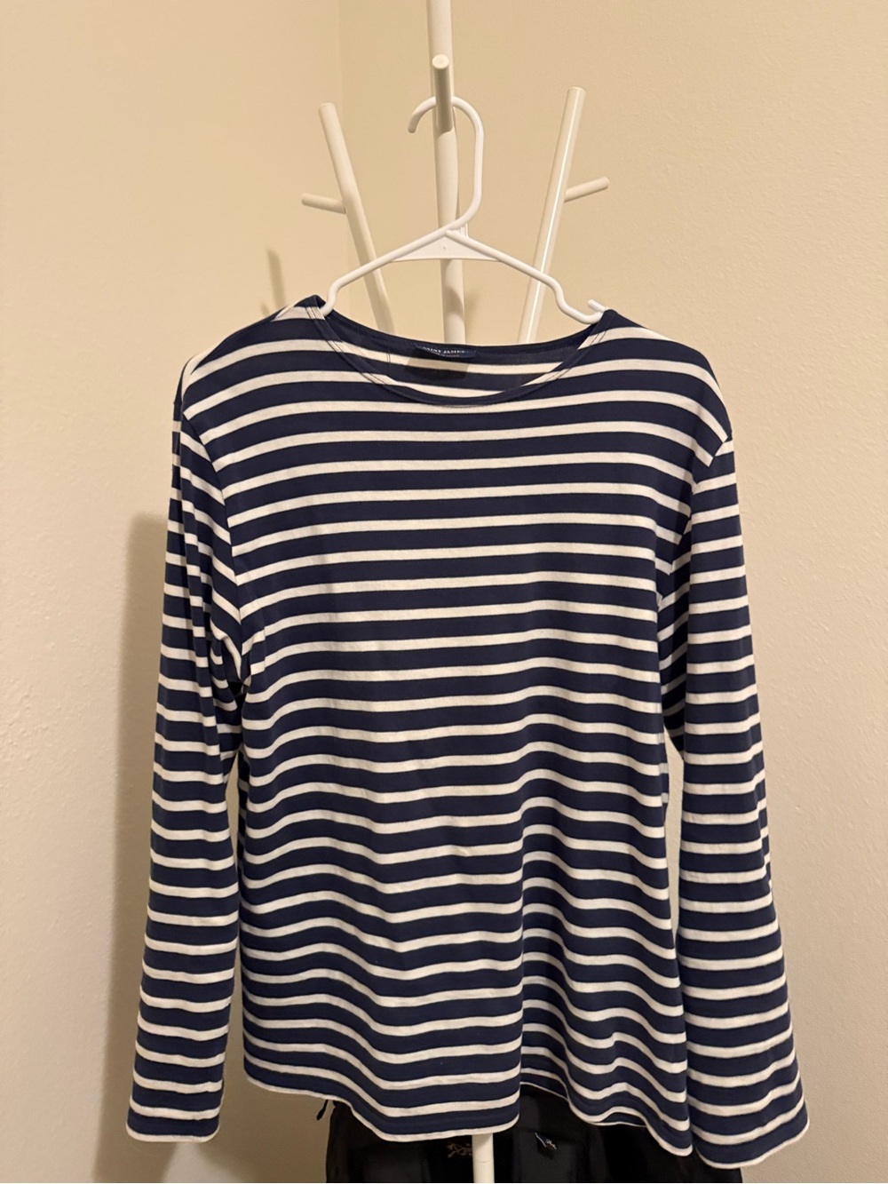 Saint James Navy and White Striped Long-Sleeve Kids Tee